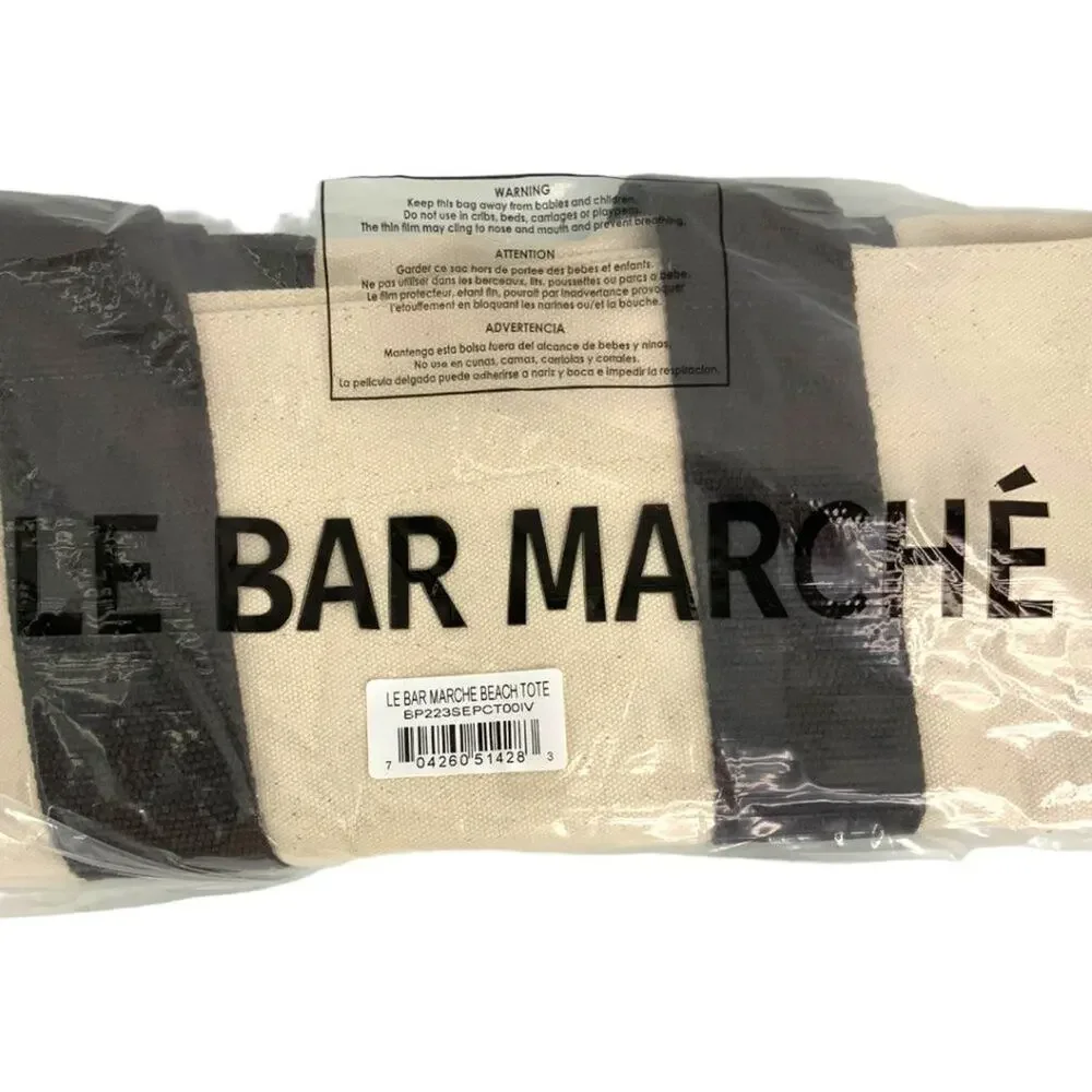 Le Bar Marche La Plage Tote Canvas NWT $175 MSRP